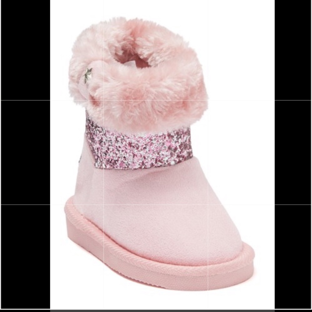 Bebe glitter faux fur winter boots - toddler